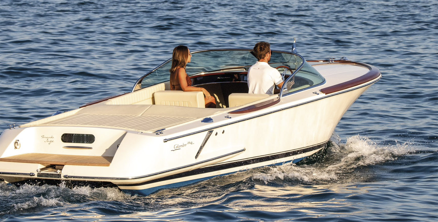 Electric boat on the water