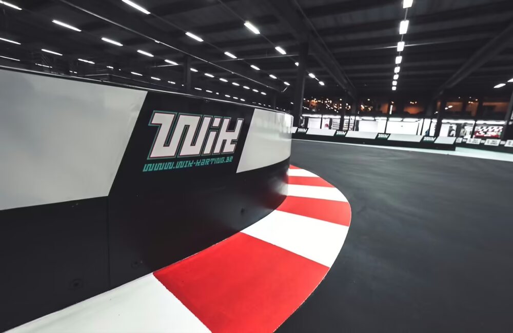 Karting circuit branding and safety kerbs